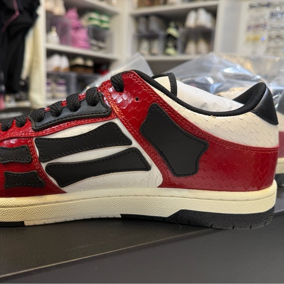 AMIRI Snake Skeleton Red and Black Men's Sneakers - Size 15 - Picture 6 of 11